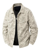 NEWYORKLISTED ATLAS Men’s Collection™: Beige patterned jacket on a white background