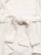 NEWYORKLISTED STYLE COLLECTION: Close-up of a white textured fabric with folds