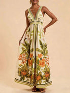 NEWYORKLISTED STYLE COLLECTION: Woman wearing a floral dress with a beige background