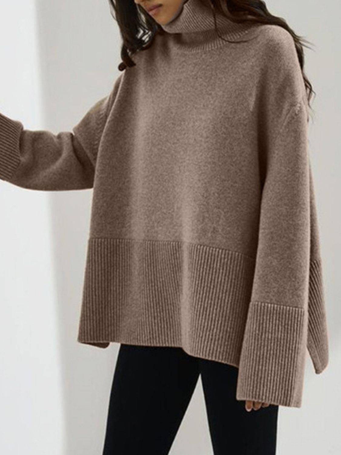 NEWYORKLISTED STYLE COLLECTION: Turtleneck Drop Shoulder Sweater - NEWYORKLISTED