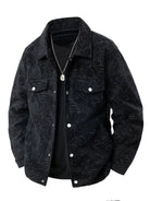 Men’s plus size corduroy snap down casual jacket from NEWYORKLISTED ATLAS Men’s Collection™, structured textured outerwear available M–5XL.