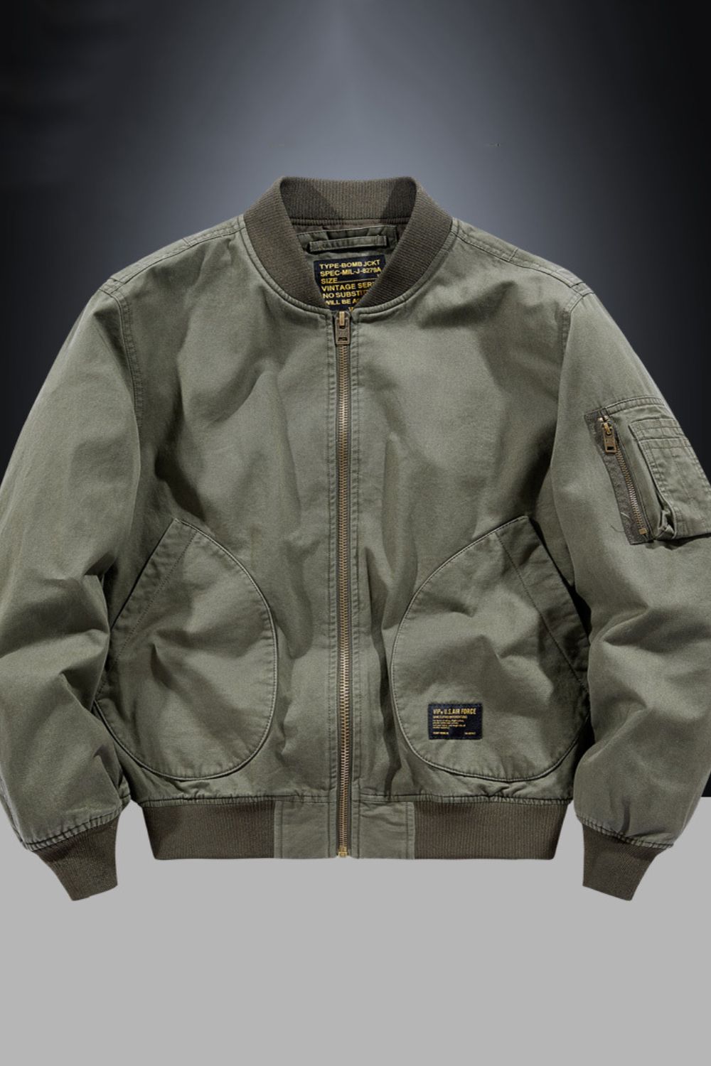 NEWYORKLISTED ATLAS MEN’S COLLECTION: Classic Baseball Collar Bomber Jacket
