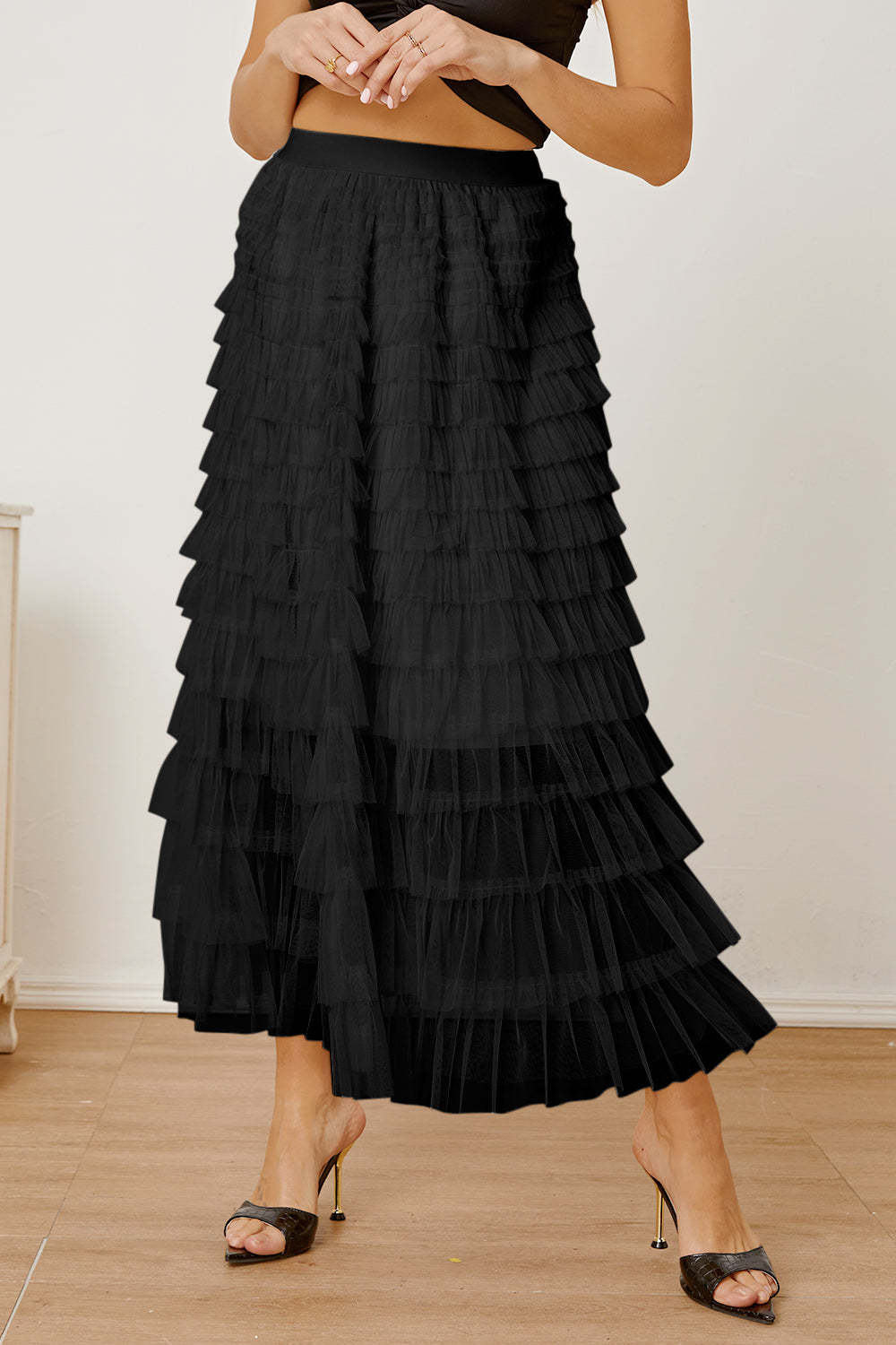 NEWYORKLISTED STYLE COLLECTION: Ruched High Waist Tiered Skirt - NEWYORKLISTED