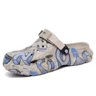 NEWYORKLISTED ATLAS MEN'S COLLECTION: Clog shoe with camouflage pattern on a white background