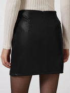 Slit Mini Skirt with Zipper - NEWYORKLISTED