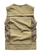 NEWYORKLISTED ATLAS MEN"S COLLECTION: Beige vest with mesh panels on a white background