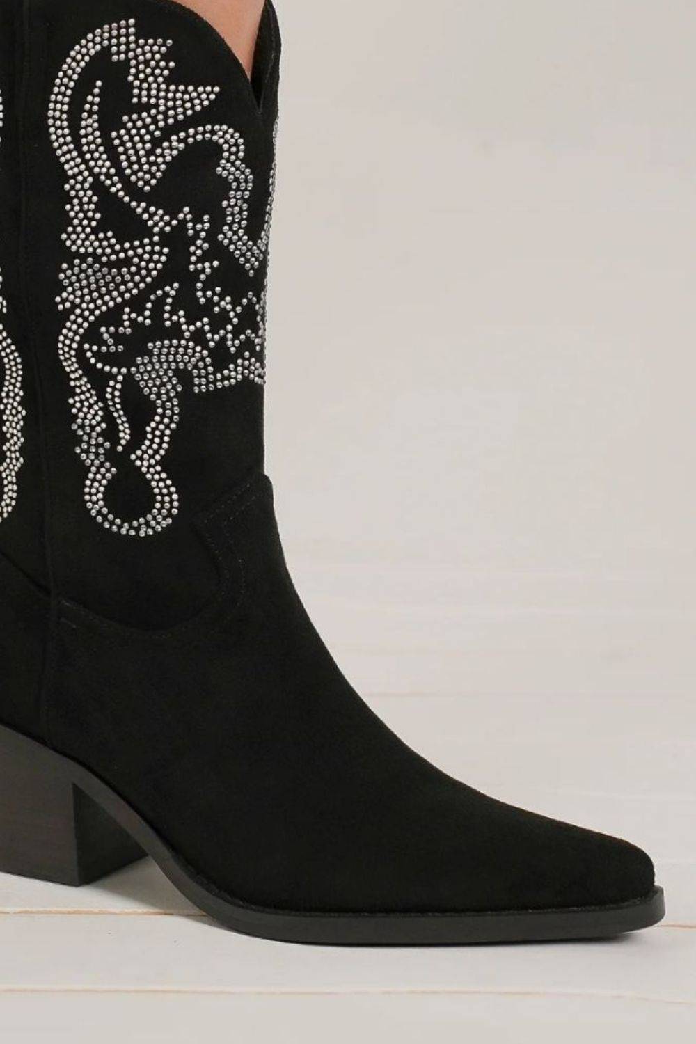 NEWYORKLISTED STYLE COLLECTION: Fashion Rhinestone Detail Point Toe Boots - NEWYORKLISTED