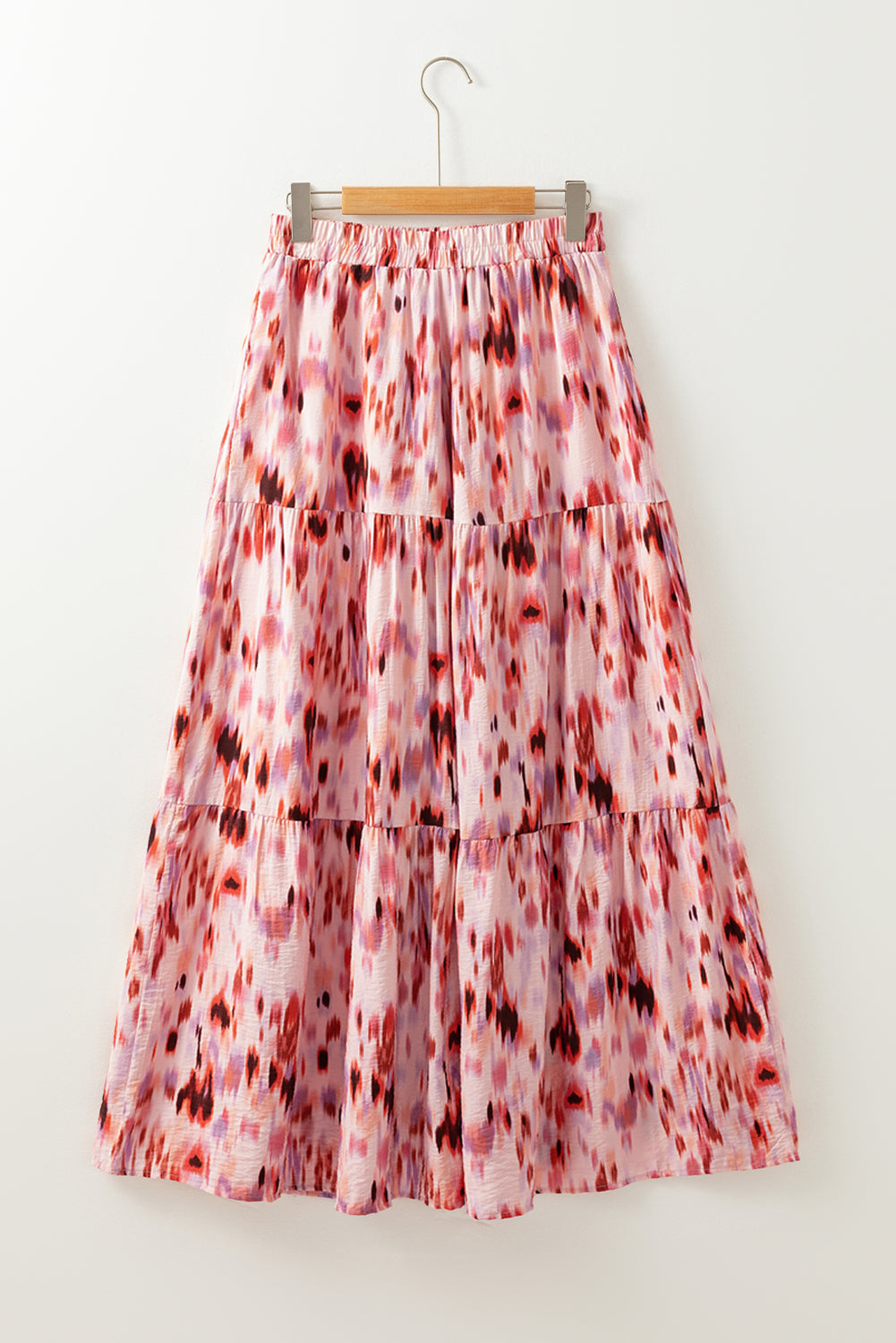 Tiered Printed Elastic Waist Skirt - NEWYORKLISTED