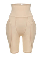 NEWYORKLISTED Intimate Apparel: Beige shapewear shorts on a white background