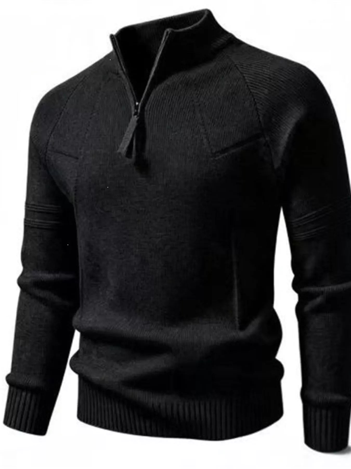 NEWYORKLISTED ATLAS MEN'S COLLECTION: Men's ribbed quarter-zip sweater, long-sleeve style