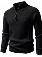NEWYORKLISTED ATLAS MEN'S COLLECTION: Men's ribbed quarter-zip sweater, long-sleeve style