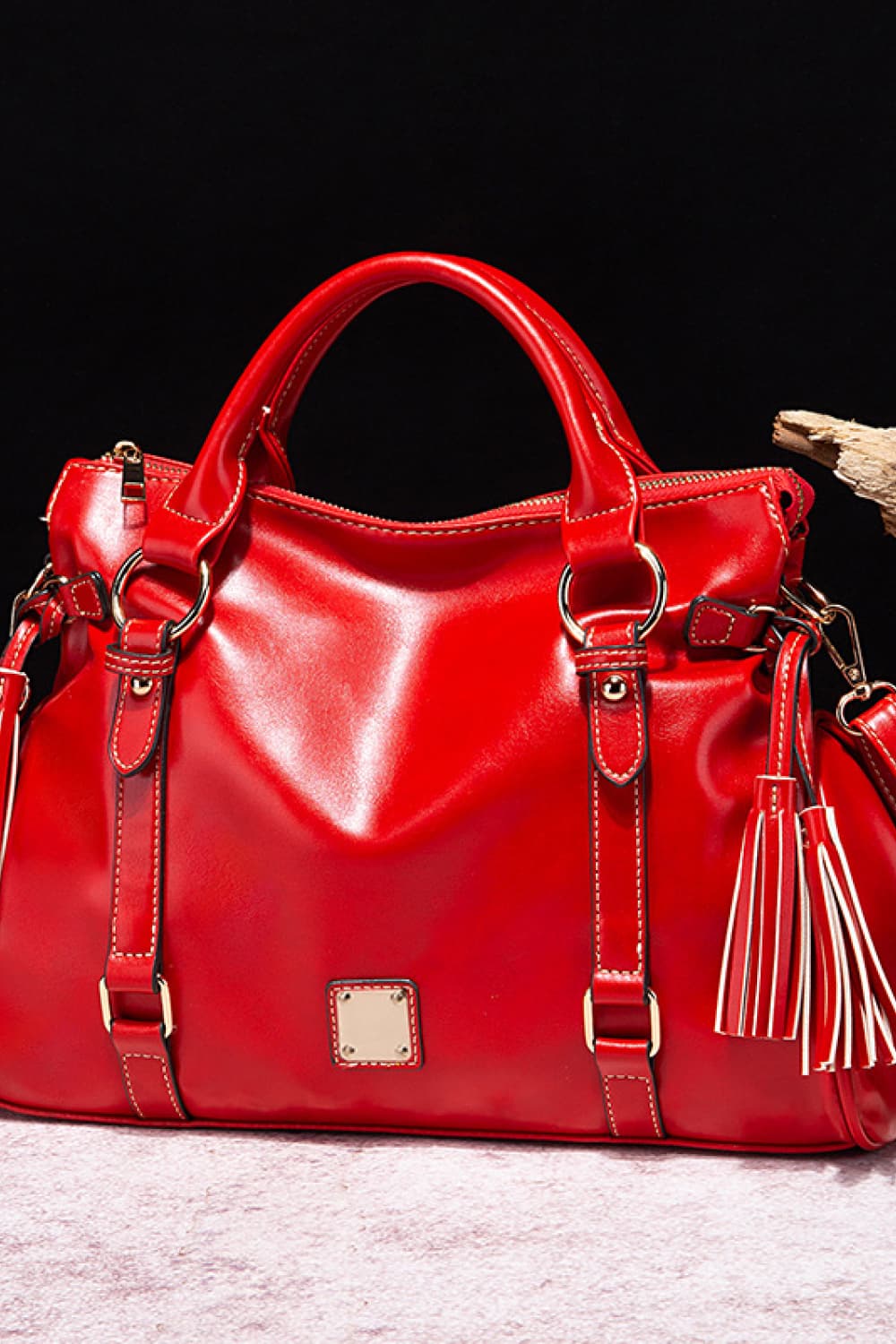 NEWYORKLISTED STYLE COLLECTION: Vegan Leather Handbag with Tassels - NEWYORKLISTED