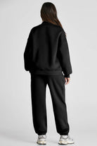 Quarter Zip Long Sleeve Top and Pants Set - NEWYORKLISTED
