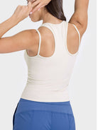 Millennia Cutout Round Neck Racerback Active Tank - NEWYORKLISTED