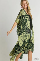 NEWYORKLISTED STYLE COLLECTION: Tropical Satin Ruffle Kimono – Open Front Statement Layer