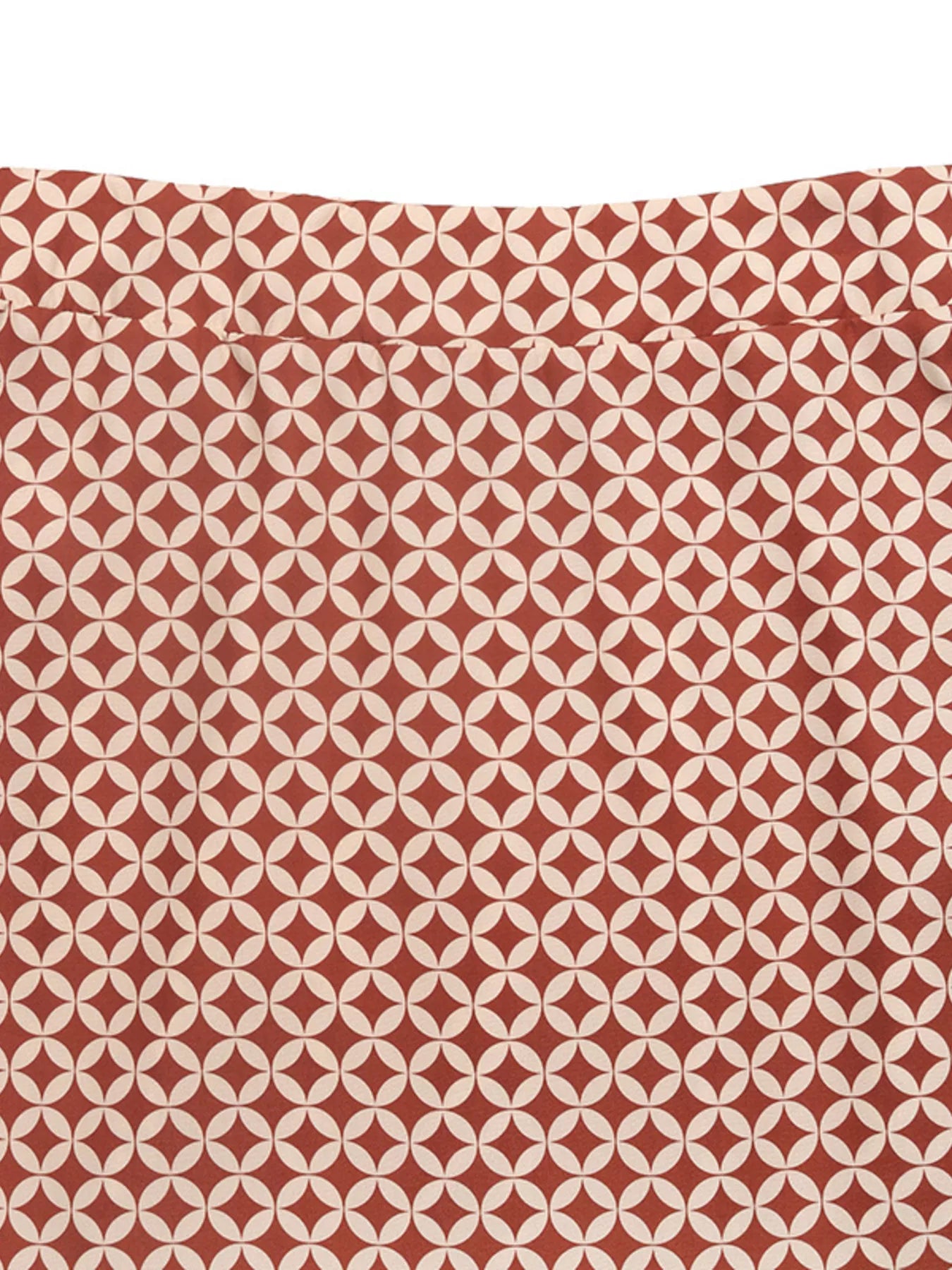 NEWYORKLISTED STYLE COLLECTION: Fabric with a geometric pattern on a red background