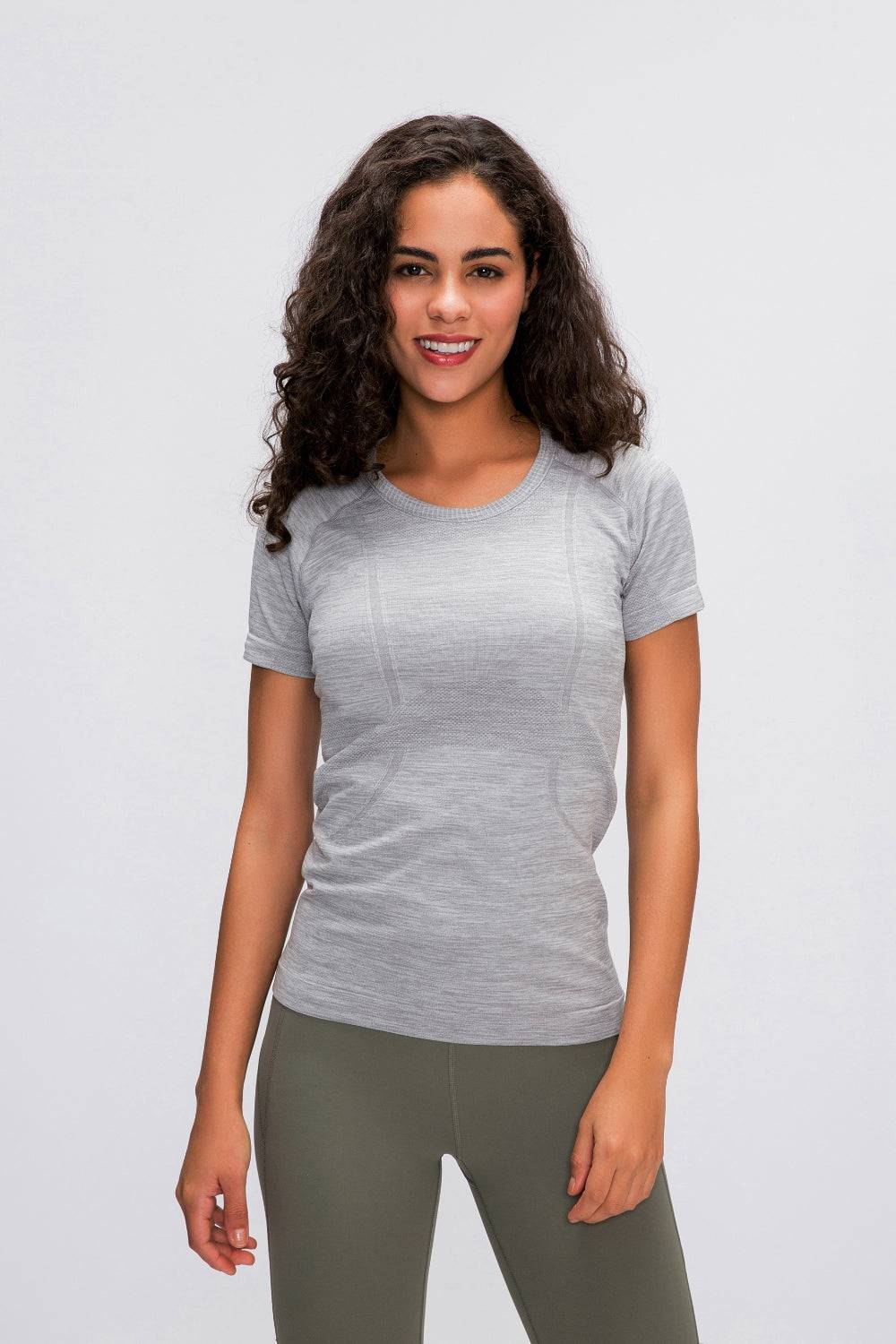 Millennia Round Neck Short Sleeve Active T-Shirt - NEWYORKLISTED