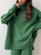 NEWYORKLISTED STYLE COLLECTION: Turtleneck Long Sleeve Top and Pants Sweater Set - NEWYORKLISTED