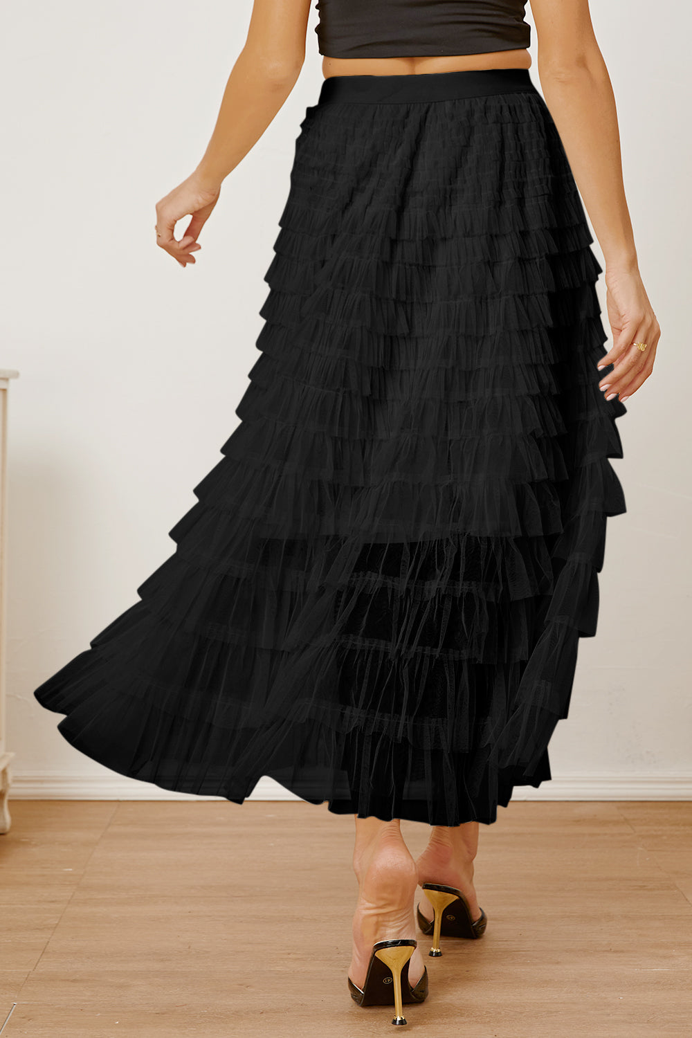 NEWYORKLISTED STYLE COLLECTION: Ruched High Waist Tiered Skirt - NEWYORKLISTED