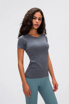Millennia Round Neck Short Sleeve Active T-Shirt - NEWYORKLISTED
