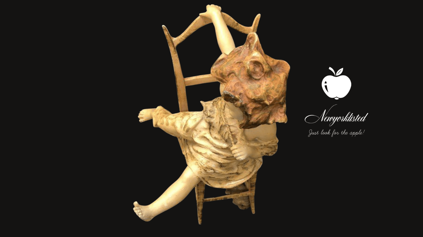 NEWYORKLISTED UNIQUE FINDS COLLECTION: Vintage Juan Clara Figurine: Girl on Chair with Cats – Rare and Original Artwork - NEWYORKLISTED