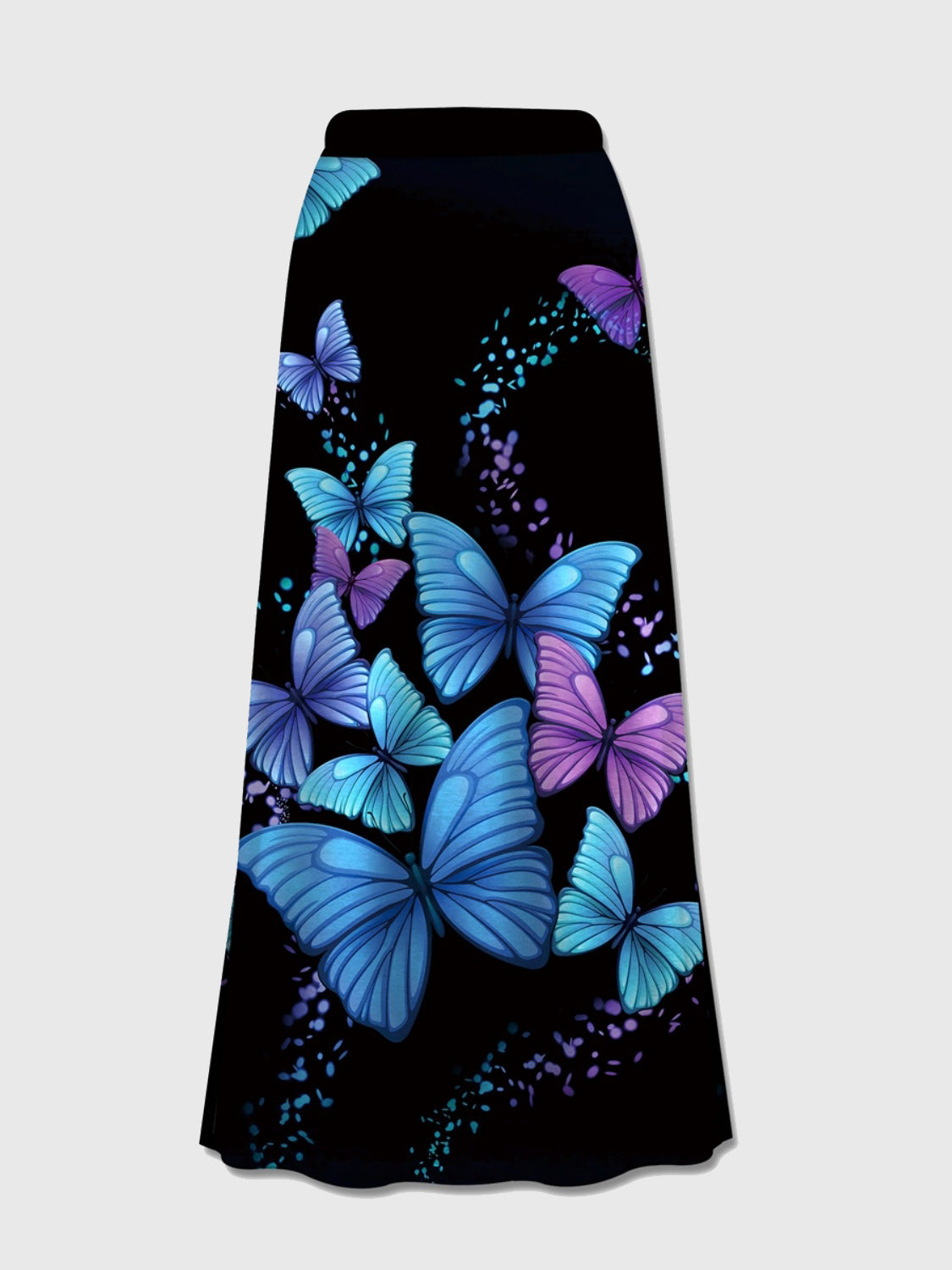 FAM-FAM Printed Elastic Waist Midi Skirt - NEWYORKLISTED