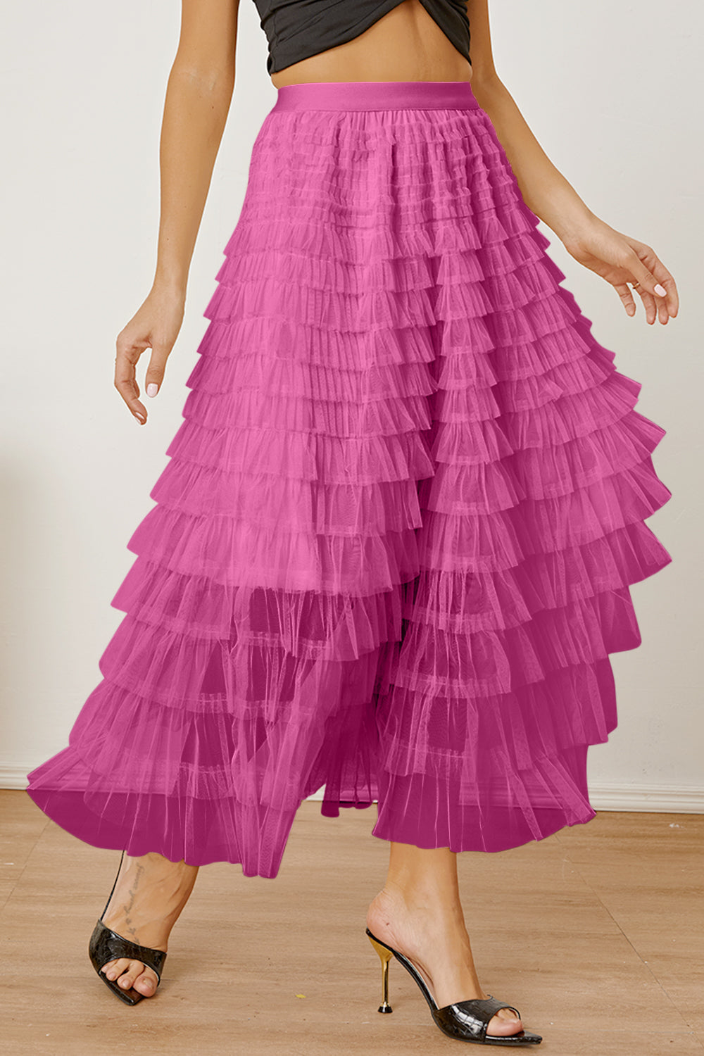NEWYORKLISTED STYLE COLLECTION: Ruched High Waist Tiered Skirt - NEWYORKLISTED