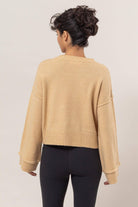 NEWYORKLISTED STYLE COLLECTION: Round Neck Dropped Shoulder Ribbed Sweater - NEWYORKLISTED