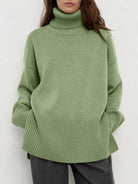 NEWYORKLISTED STYLE COLLECTION: Turtleneck Drop Shoulder Sweater - NEWYORKLISTED