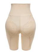 NEWYORKLISTED Intimate Apparel: Beige shapewear shorts on a white background