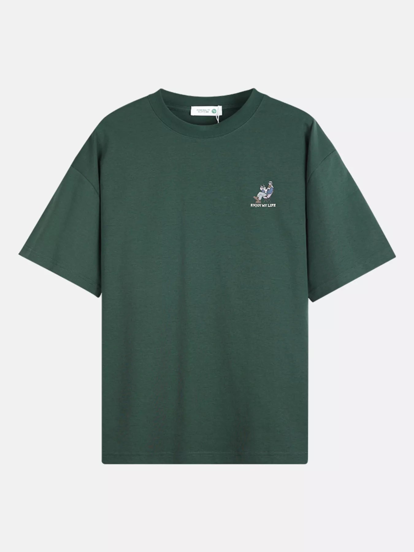 NEWYORKLISTED ATLAS MEN'S COLLECTION Green t-shirt with a small logo on a light gray background