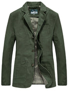 NEWYORKLISTED ATLAS MEN"S COLLECTION: Green jacket with a plaid shirt underneath on a white background