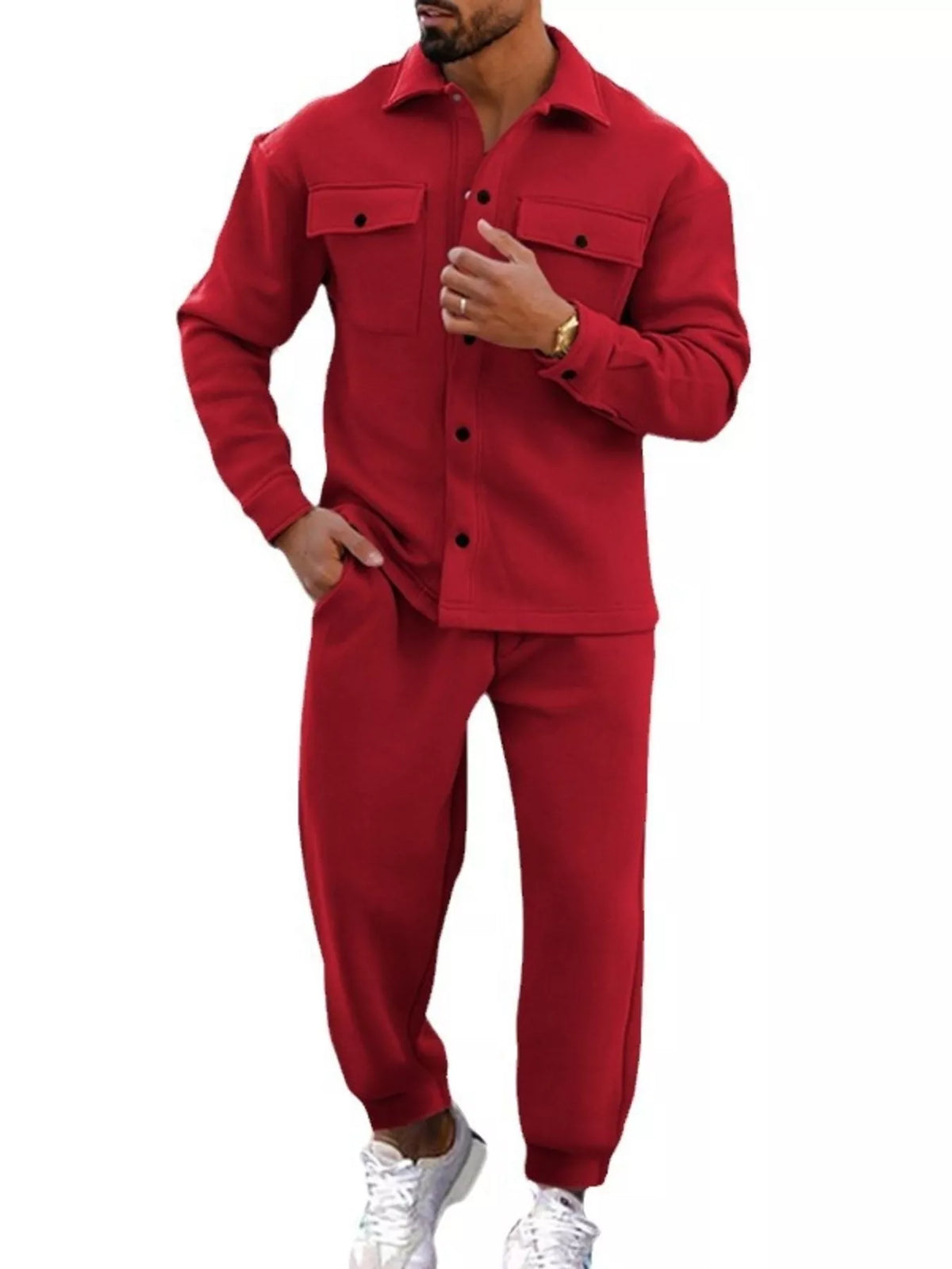 NEWYORKLISTED ATLAS MEN'S COLLECTION – Men's long-sleeve shirt and joggers two-piece set, product image 15