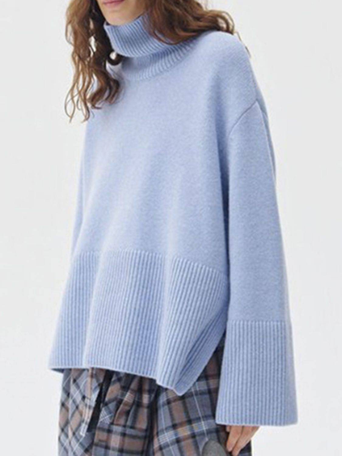 NEWYORKLISTED STYLE COLLECTION: Turtleneck Drop Shoulder Sweater - NEWYORKLISTED