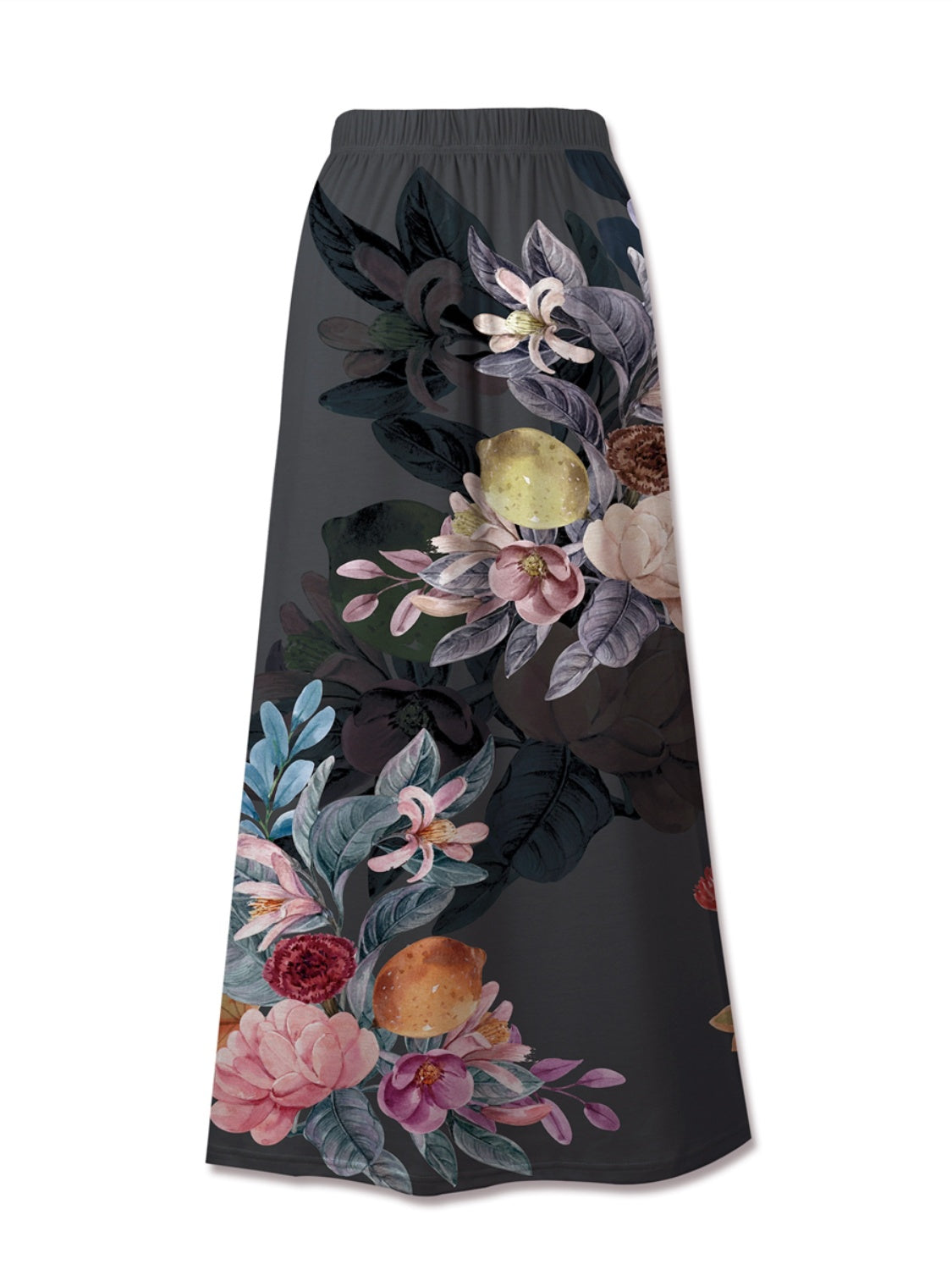 FAM-FAM Printed Elastic Waist Midi Skirt - NEWYORKLISTED