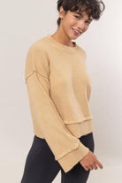 NEWYORKLISTED STYLE COLLECTION: Round Neck Dropped Shoulder Ribbed Sweater - NEWYORKLISTED