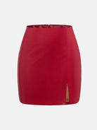 Slit Mini Skirt with Zipper - NEWYORKLISTED