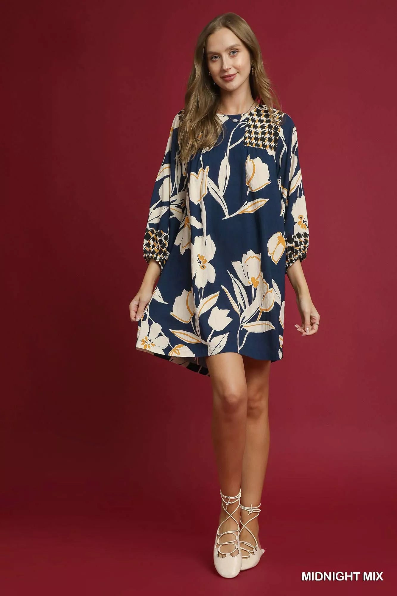 NEWYORKLISTED STYLE COLLECTION Umgee Floral High-Low Babydoll Dress – romantic floral print dress with high-low hemline