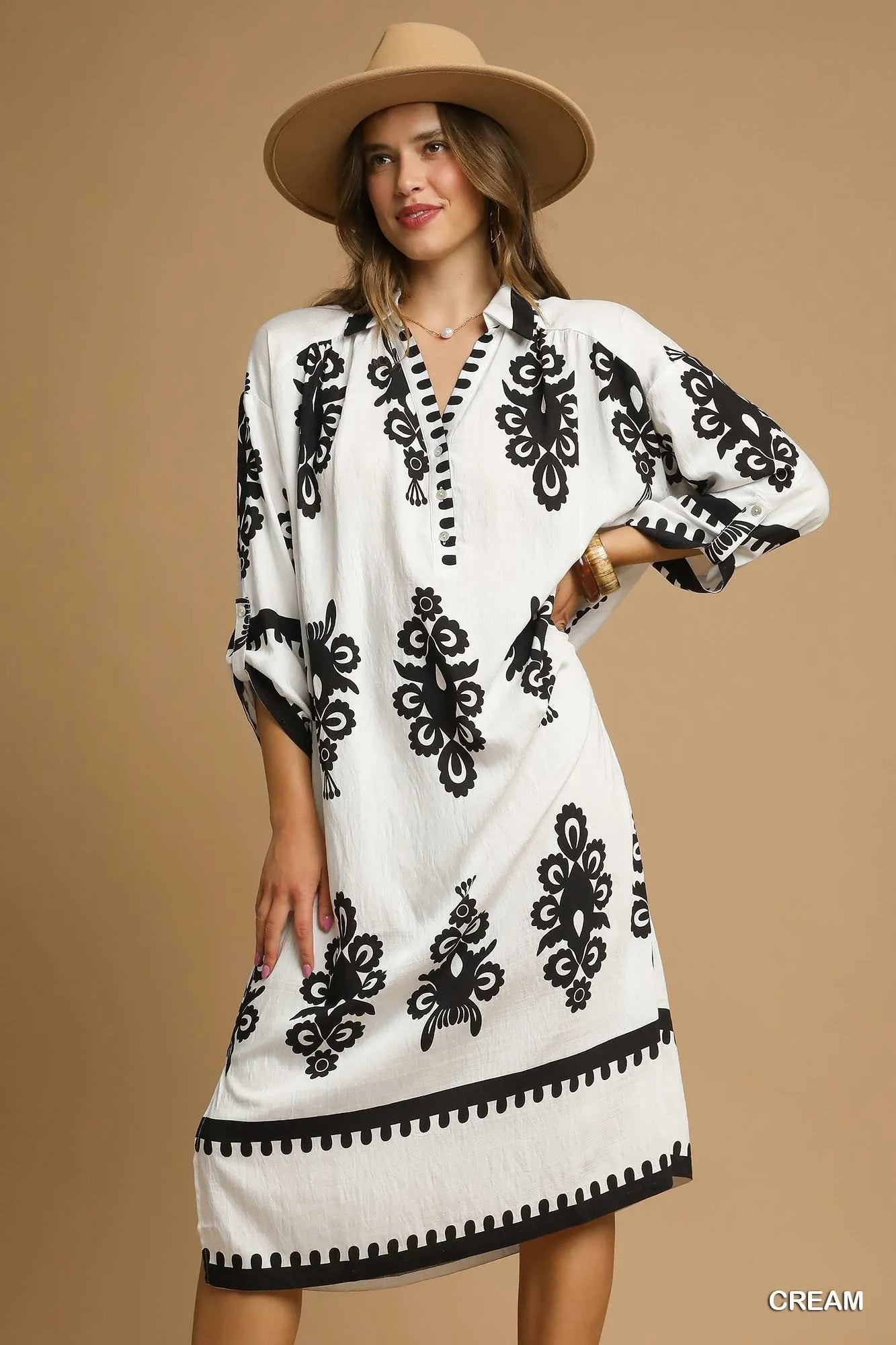 NEWYORKLISTED STYLE COLLECTION: Abstract Print Midi Dress