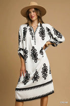 NEWYORKLISTED STYLE COLLECTION: Abstract Print Midi Dress