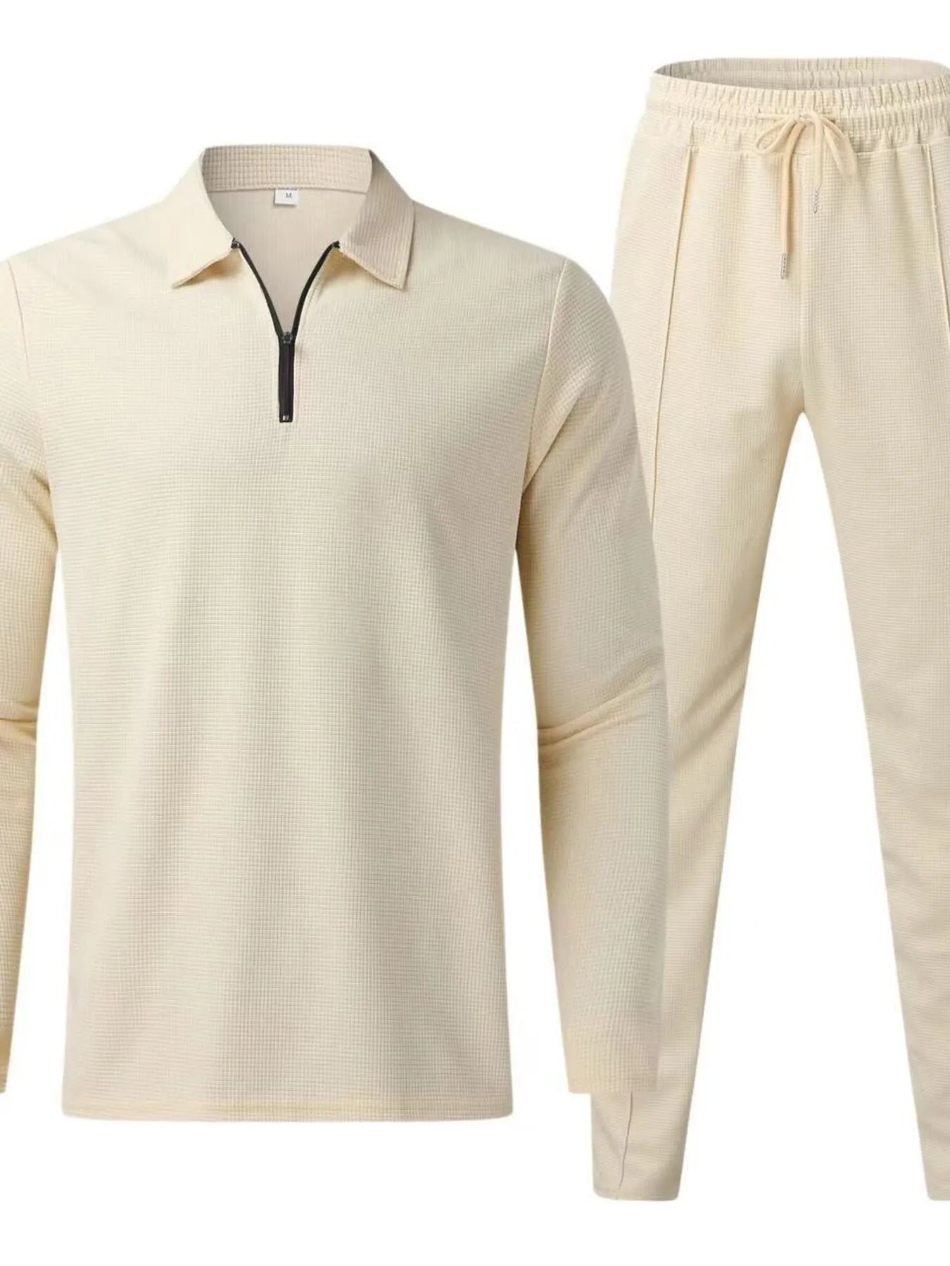 NEWYORKLISTED ATLAS MEN'S COLLECTION: Gray long-sleeve shirt and pants set on a white background