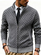 NEWYORKLISTED ATLAS MEN'S COLLECTION – Men's geometric full-zip cardigan, product image 2
