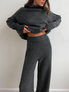 NEWYORKLISTED STYLE COLLECTION: Turtleneck Long Sleeve Top and Pants Sweater Set - NEWYORKLISTED