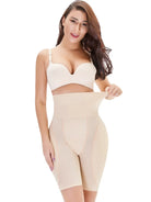 NEWYORKLISTED Intimate Apparel: Woman wearing a beige shapewear garment on a white background