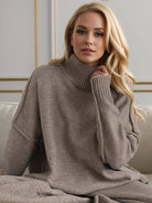 NEWYORKLISTED STYLE COLLECTION: Turtleneck Long Sleeve Top and Pants Sweater Set - NEWYORKLISTED