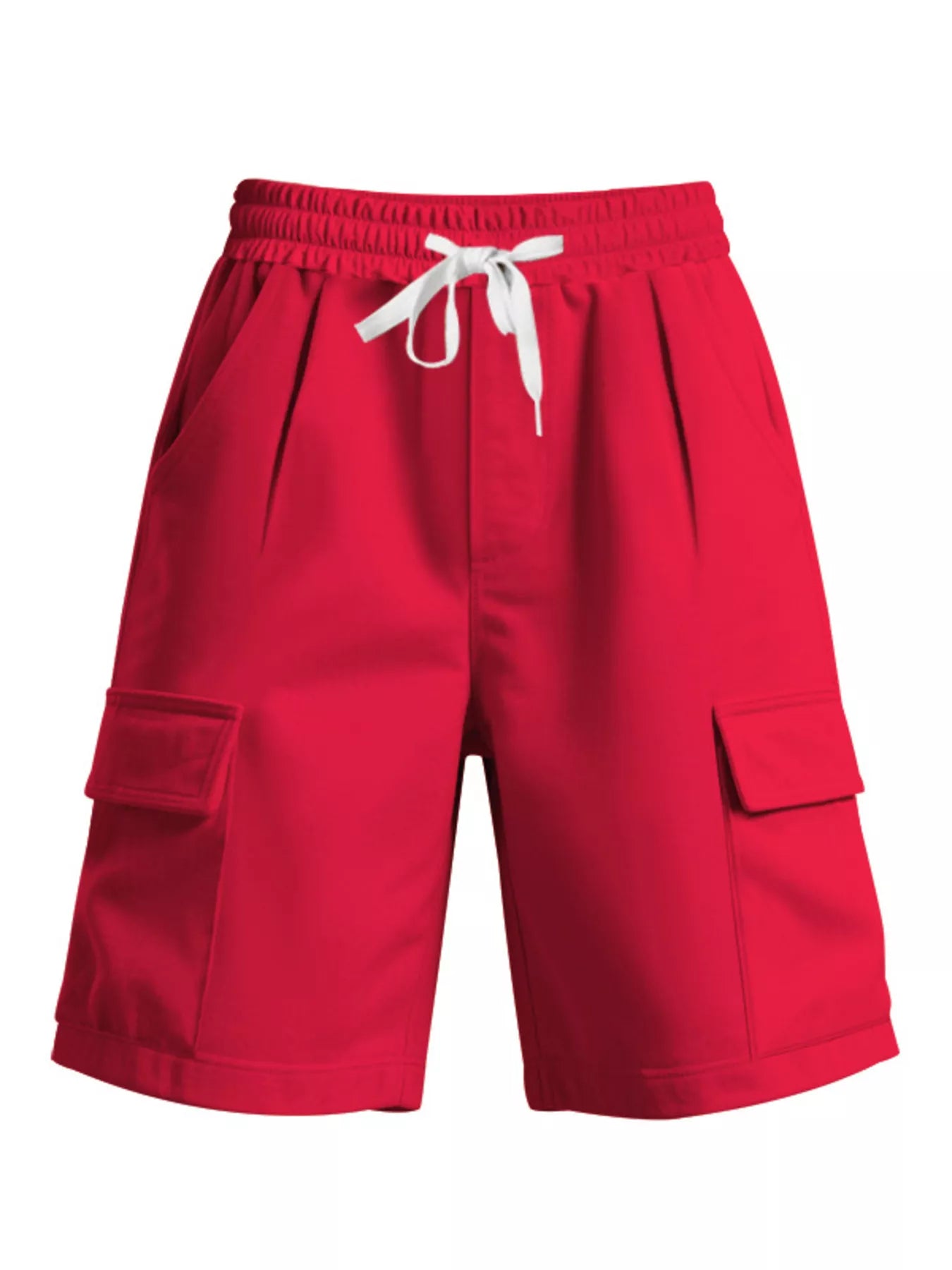 NEWYORKLISTED ATLAS MEN'S COLLECTION: Red shorts with white drawstring on a white background