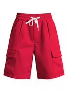 NEWYORKLISTED ATLAS MEN'S COLLECTION: Red shorts with white drawstring on a white background