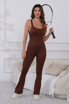 NEWYORKLISTED STYLE COLLECTION: Scoop Neck Wide Strap Active Jumpsuit - NEWYORKLISTED