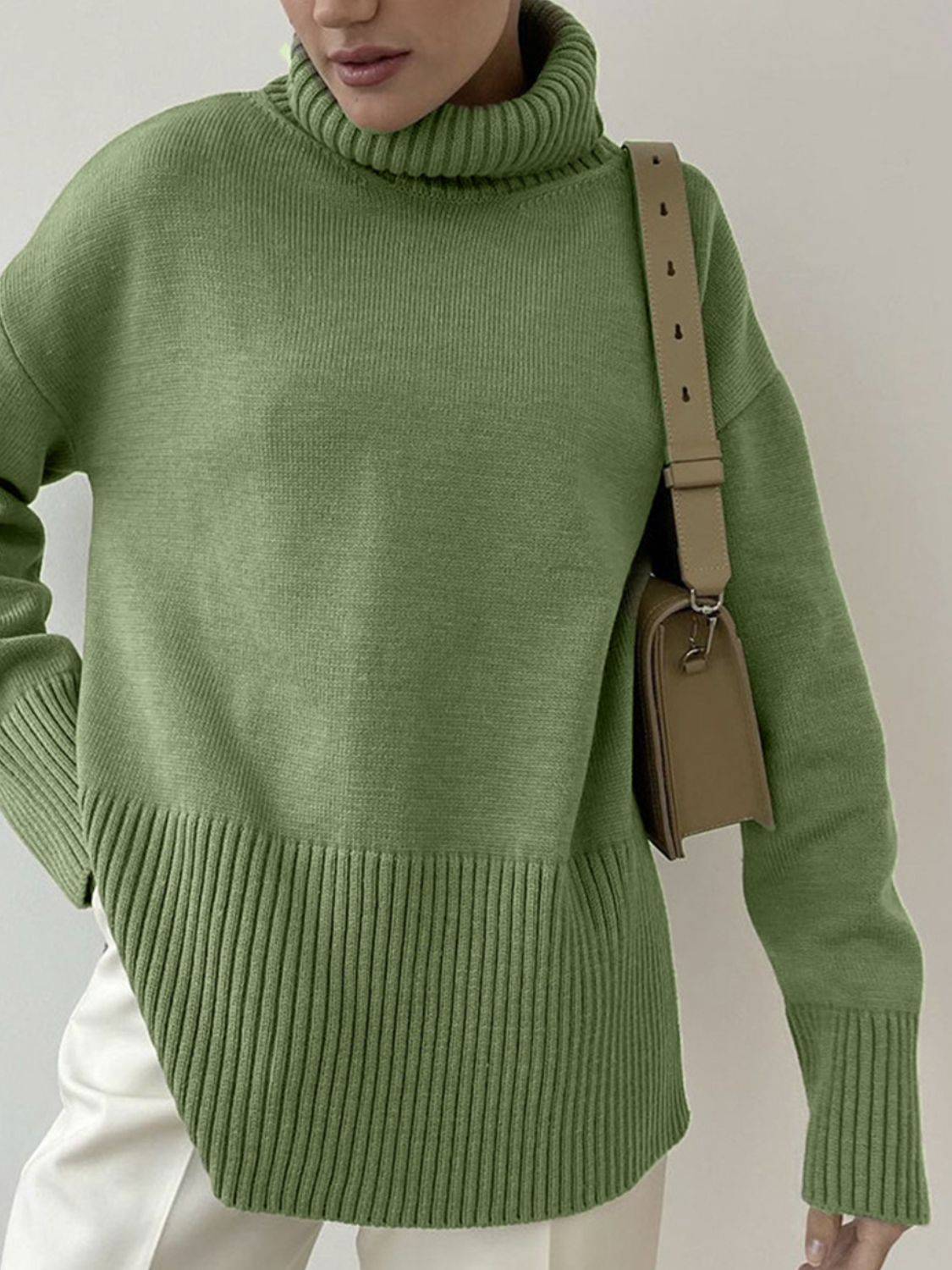 NEWYORKLISTED STYLE COLLECTION: Turtleneck Drop Shoulder Sweater - NEWYORKLISTED