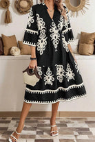 NEWYORKLISTED STYLE COLLECTION: Lovely Print Half Sleeve Knee Length Dress - NEWYORKLISTED